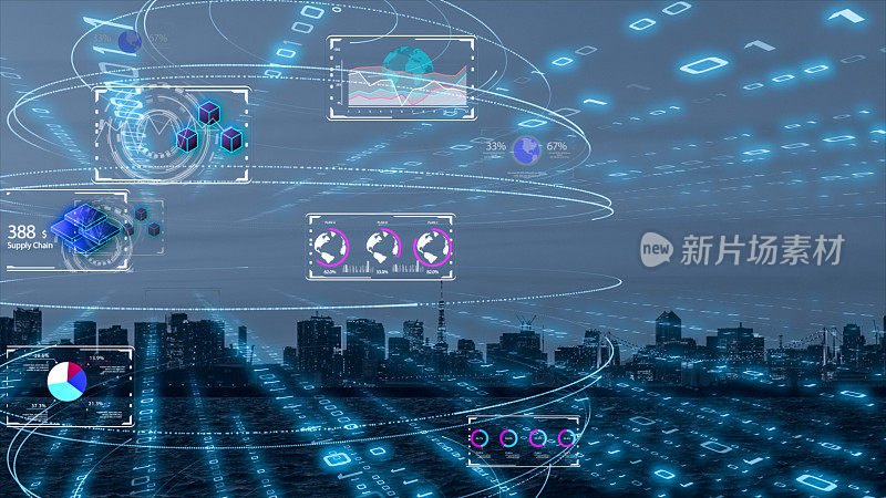 5G/6G和AI技术，全球通信网络概念。6 g业务图。全球业务。